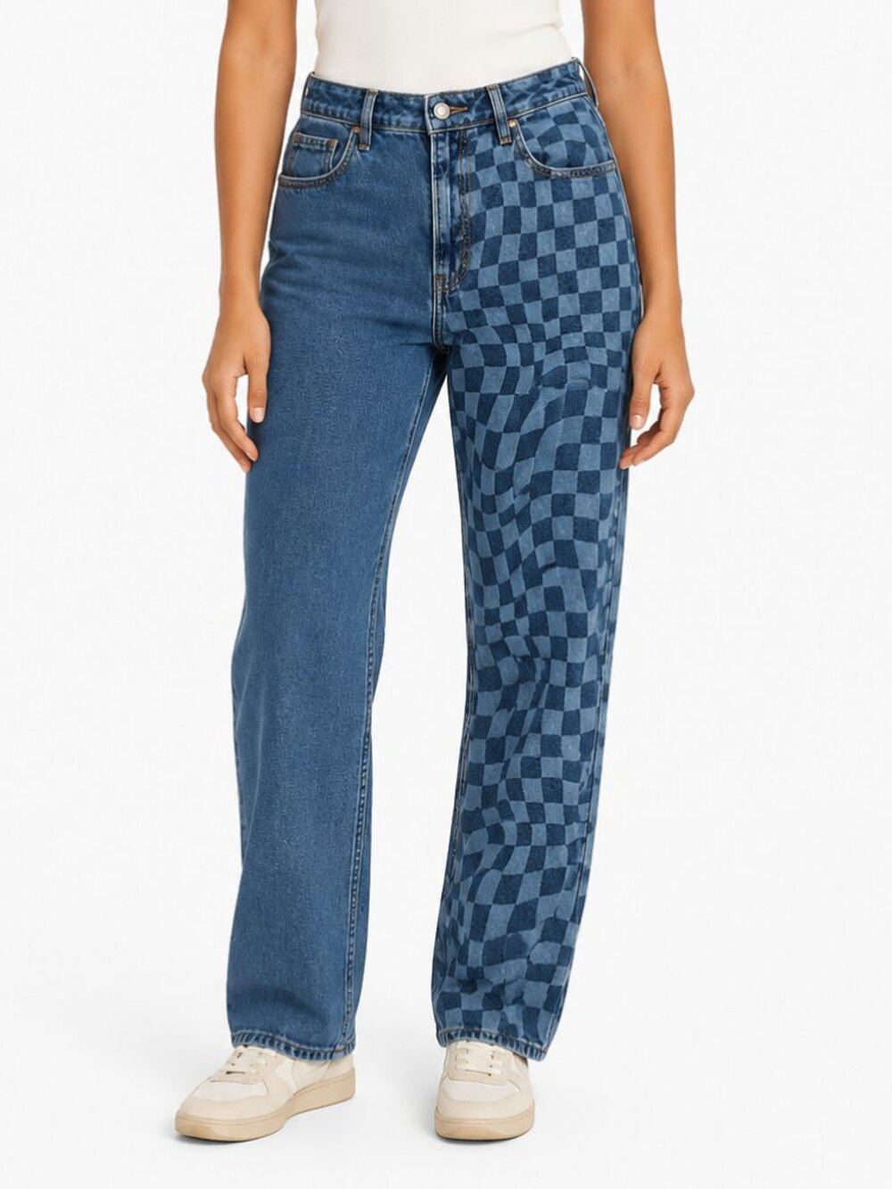Hollister Ultra High Rise Checkered 90s Straight Jeans 3R